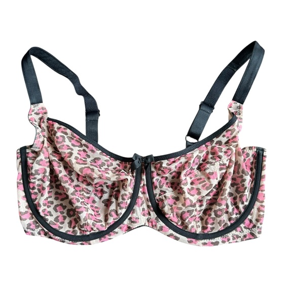 Cleo by Panache (9111) Della Unlined Mesh Leopard Print Balconette Bra 30GG 30J - Picture 2 of 11